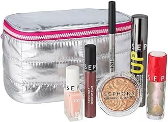Favorites Moving Lights Collection Makeup Mania Set - 6 Full Size Must-Haves - Luminizer - Lip Stain - Eye Pencil - Mascara - Lip Plumper and Nail Polish