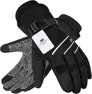 MOREOKFull Finger Winter Warm Touch Screen Cycling Gloves Thermal Reflective Stripe Biking Gloves for Outdoor Bicycling Driving Sporting Climbing Hunting Fishing Hiking for Women and Men
