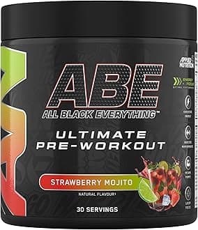 Applied Nutrition ABE Pre Workout - All Black Everything Pre Workout Powder, Energy & Physical Performance with Citrulline, Creatine, Beta Alanine (375g - 30 Servings) (Energy Flavour)