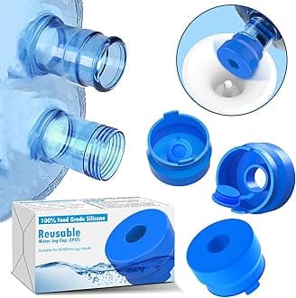 MYLOLF3 & 5 Gallon Water Jug Cap, 3 Pack Reusable Food Grade Silicone Replacement Cap for 55mm Standard/Screw/Crown Tops Water Bottle and Water Dispensers, Non-Spill & Leak Free