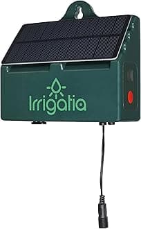 Irrigatia SOL-C12 Solar Powered Automatic Plant Watering System Irrigation Kit For Greenhouse Gardens Balcony Hanging Basket Plants Drip Irrigation With Water Level Sensor Water Timer, Sprinkler Timer