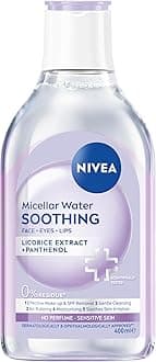 Soothing Micellar Water for Sensitive Skin (400ml), Gentle Makeup Remover for Sensitive Skin, Micellar Cleanser with Licorice Extract and Panthenol