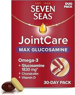 JointCare MAX GLUCOSAMINE With Omega-3, Glucosamine, Chondroitin, Vitamins C and D, Manganese and Zinc, Food Supplements, 30-Day Pack