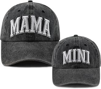 2PCS Mama and Mini Matching Baseball Cap for Mom Girl, Adjustable Cotton Embroidered Parent-Child Hat