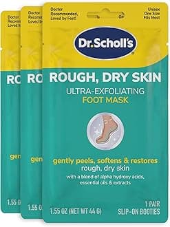 Dr. Scholl's Ultra Exfoliating Foot Peel Mask 3 Pack , Gently Peels and Softens Rough, Dry Skin, with Urea, 3.0 Count 1 Pair