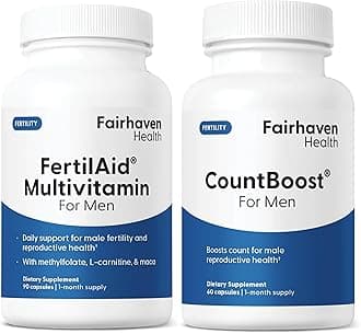 FertilAid for Men and Countboost Combo | Prenatal Male Fertility Supplement | Count and Motility Support Pre Conception for Him | Fertility Support Includes L-carnitine, Zinc, Folate