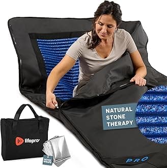 LifePro RejuvaWrap Infrared Sauna Blanket for Detox & Relaxation – Low EMF Carbon Fiber Heating, 9 Temp Levels, 5 Colors – Portable Sauna Blanket Infrared with Waterproof Interior & Carry Bag