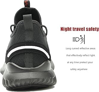 ulogu Steel Toe Shoes for Men Women Waterproof Comfy Non Slip Safety Work Sneakers