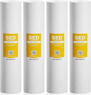 5 Micron 20 x 4.5 Sediment Filter 20 inch Whole House BB Water Filtration System Replacement Compatible Cartridge DGD-5005-20, FP25B, AP810-6, FPMB5-20, P5-20, 155358-43, SDC-45-2005