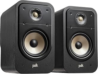 Polk Signature Elite ES20 Surround Sound Speakers - Hi-Res Audio Certified, Dolby Atmos & DTS:X Compatible, 1" Tweeter & 6.5" Woofer, Power Port Technology for Bass (Pair, Stunning Black)