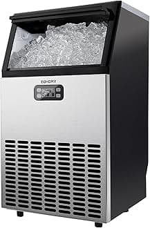 EUHOMY Commercial Ice Maker Machine, 150lbs/24H Stainless Steel Under Counter ice Machine with 33lbs Ice Storage Capacity, Freestanding Ice Maker.