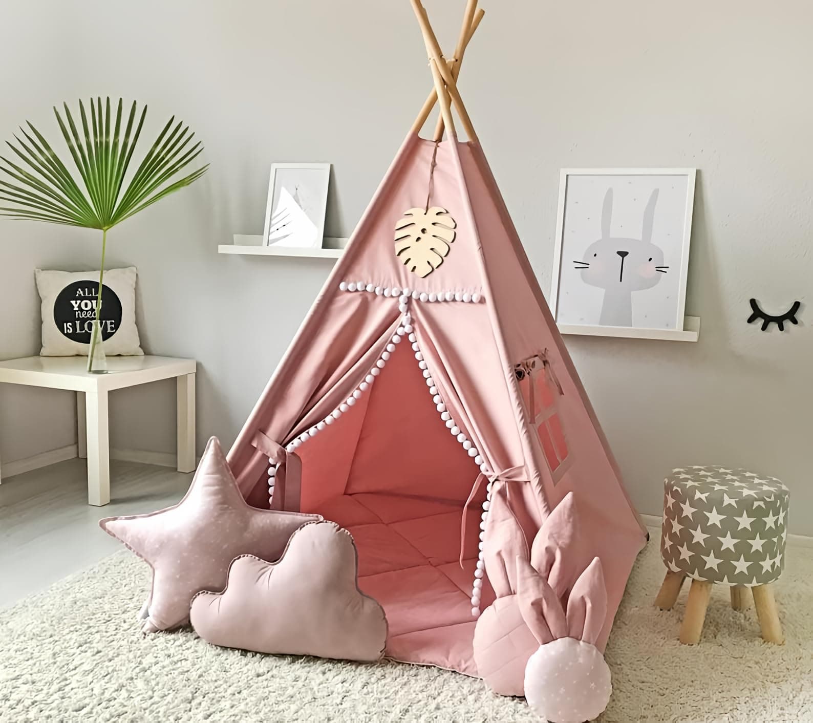 Pink fur ball tent