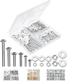 Mr. Pen 113 pcs Galvanized Steel Hex Bolt, Nut & Washer Assortment Kit for Home Repair, DIY Projects, Precision Machinery & More