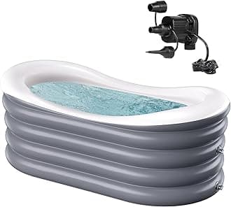 Inflatable Bathtub for Adults - Portable Collapsible Spa Tub with Electric Pump, Hot & Ice Bath Design, Foldable for 1-2 People, Durable PVC - Easy Inflate/Quick Drain