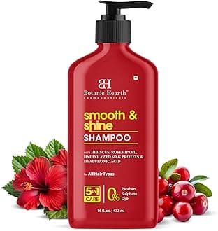 Smooth & Shine Shampoo | Hibiscus, Rosehip Oil, Hydrolyzed Silk Protein & Hyaluronic Acid | Paraben & Sulfate Free | 16 fl oz (473 ml)