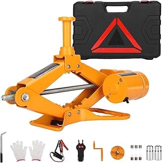 Electric Car Jack Kit ROGTZ Electric Scissor Jack 3 Ton All-in-one Automatic 12v Scissor Lift Jack with Hand Crank for Tire Change Replacement