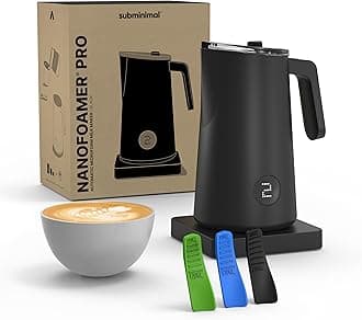 Subminimal NanoFoamer Milk Foamer Pro Gen-2 – Revolutionary Hands-Free Microfoam Maker for Cafe-Quality Foam, Coffee Bar Accessories for Dairy & Plant-Based Milk – US Plug Type