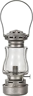 Vintage Oil Lantern, Waterproof Fuel Lantern with Carry Handle, for Outdoor Camping Hiking Patio Picnic, Retro Silver