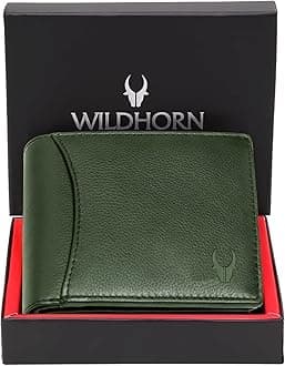WildHorn RFID Protected Leather Wallet for Men, Green
