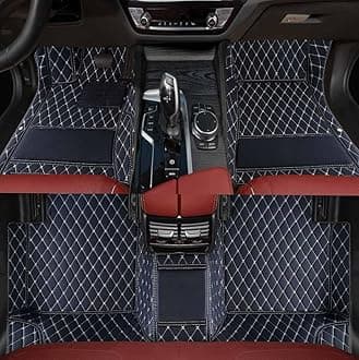 Custom Personalized Floor Mats ，Luxury Full Coverage All Weather Car Floor Mats，Anti-Slip Leather Car Mat Set ，Custom Floor Mat， for 99% of Cars, Trucks & SUV. (black66beige)