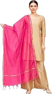 Women's Chanderi Silk Blend Handloom Dupatta (32" X 2.35 Meters)