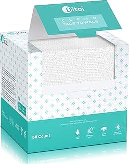 Face Towels, 10"×12" Disposable Face Towel, Face Towelettes XL, Ultra Soft Makeup Remover Dry Wipes, Thick Face Towel for Sensitive Skin, 50 Count (1 Pack)