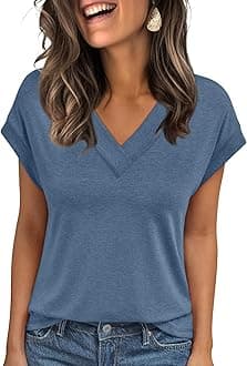 AUTOMET Womens Cap Short Sleeve T Shirts Summer Tops 2025 V Neck Dressy Casual Fashion Clothes Vacation Outfits