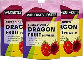 Wilderness Poets Freeze Dried Dragon Fruit Powder - Pitahaya Powder, 3.5 Ounce (Pack of 3)