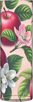 Fresh Red Apple Floral Cylinder Flower Vase Decorative Cute Tall Vase Plastic Custom Floral Modern Table Decor, 11.8" x 3.9"
