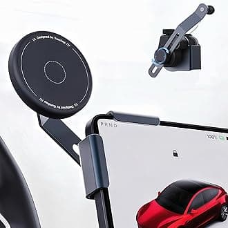 for Tesla Phone Mount Model 3/Y/S/X, Strong Magnetic Silicone Head, Adjustable Arm Phone Holder, for All Smartphones Models and 2CM Center Screen(Curved Screen Not Supported), Left