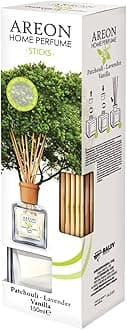 Home Perfume Reed Diffuser – Patchouli Lavender Vanilla Scent | Long-Lasting Fragrance with 10 Rattan Sticks | Available in 50ml, 85ml & 150ml (150 Ml)