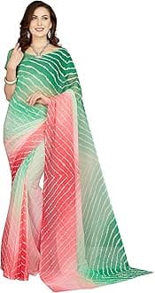 Women's Chiffon Printed Saree With Blouse Piece, Black, 5.4m