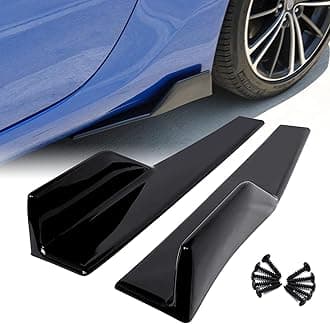 18" Universal Side Skirts, 45cm Left/Right Glossy Black PP Side Skirt Protection Extension Rocker Splitter Diffusers