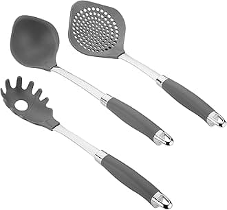 Gadgets Utensil Kitchen Pasta Cooking Tools Set, 3 Piece, Graphite Gray