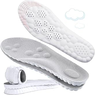 4D Cloud-Like Comfort Soles for Men - Soft Memory Foam Cushioning Insoles - Trim to Fit Steppers Insoles with Arch Support for Foot Pain Relief and Fatigue Reduction (Gray, US M 8-11.5)