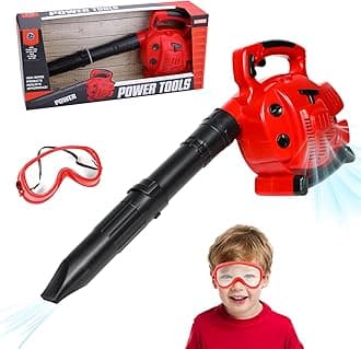 Pretend Play Kids Leaf Blower Toy Tool Garden Set,Outside Construction Work Shop Toy Tool Leaf Blower for Kids That Blows Air with Realistic Sounds and Wind Gift for Boys and Girls