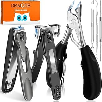 DRMODE Toenail Clippers for Seniors Thick Toenails, Heavy Duty Toe Nail Clippers for Men Thick Ingrown Nails with Wide Opening, Large 360 Degree Rotary Anti-Splash Finger Nail Clippers Adult w Catcher