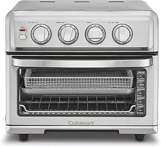 Air Fryer Toaster Oven, 1800W, 8-in-1 with Air Fry, Convection, Broil & Warm, 0.6 Cubic Feet, 60-Minute Timer, TOA-70NAS, Stainless Steel