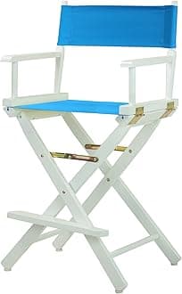 220-01/021-27 Director Chair 24" - Counter Height WhiteFrame/Turquoise Canvas