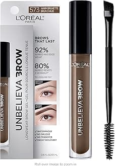 L’Oréal Paris L'Oreal Unbelieva-Brow Longwear Waterproof Tinted Brow Gel, Smudge-resistant, Transfer- Proof, Quick Drying, Easy and quick application with precise brush, Warm Brunette, 0.15 fl. oz.