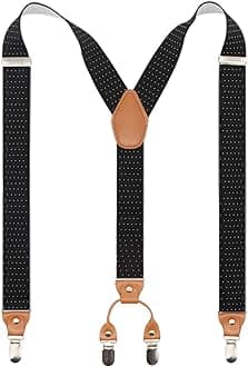 Men’s Y-Back 4 Metal Clip Elastic Wide Suspenders Perfect For Both Casual&Formal