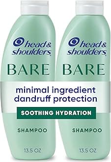 Head & Shoulders Anti-Dandruff Shampoo, BARE Soothing Hydration Twin Pack, 1% Pyrithione Zinc, Dry Scalp Relief, Free of Sulfates, Silicones, Dyes, 13.5 fl oz Each