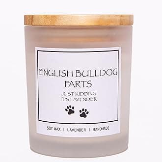 English Bulldog Gifts, English Bulldog Decor, Dog Mom Gifts for Women, Dog Farts Candle, Pet Friendly Lavender Scented Candle, Natural Soy Wax & Natural Essential Oils