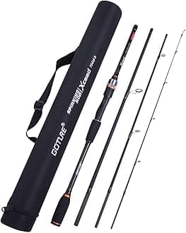 Goture Travel Fishing Rods, 4 Piece Fishing Pole with Case/Bag, Casting/Spinning Rod,Ultralight Fishing Baitcasting Rod 7ft for Saltwater Trout, Bass, Walleye, Pike