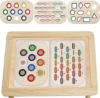 Sensory Table Inserts,Children's Sensory Tray Tabletop Board Game Wooden Flat Board Parent-Child Interactive Early Education Toys
