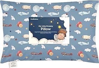 Toddler Pillow with Pillowcase - 13x18 My Little Dreamy Kids Travel Bed Pillows for Sleeping, Organic Cotton Small Pillowcase, Soft & Breathable, Machine Washable, Toddlers 2-5 years old (Up & Away)