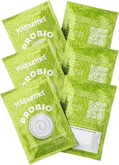 Yogourmet Yogurt Starter With Probiotics (6 Sachets = 6 Quarts of Yogur) - Make Yogurt at Home - Starter Culture - All Natural, Gluten Free, Kosher, Halal - 3 g Sachets