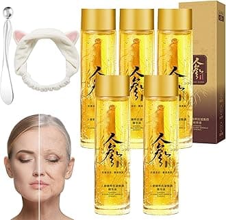 Ginseng Anti-wrinkle Serum and Cream, Ginseng Extract Liquid, Ginseng Extract Serum Oil for Tightening Sagging Skin Reduce Fine Lines (5Pcs-Serum)
