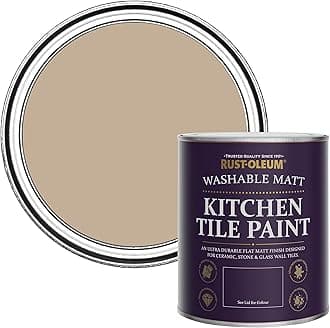Brown water resistant Kitchen Tile Paint in Matt Finish - Salted Caramel 750ml