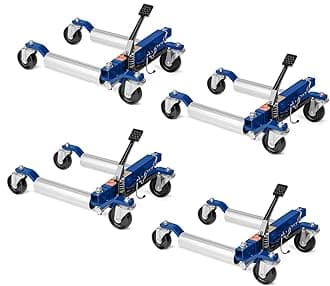 - TUFFIOM Car Wheel Dolly Jack Set of 4, Hydraulic 6000-lbs Car Skates, 12'' Wheel Vehicle Positioning Jack, Heavy Duty Rollers with Foot Pedal for Tire Auto Repair Moving, Blue
